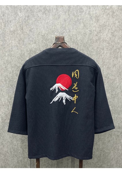 Oversize Japanese Pamuklu Antrasit Kimono fiyatları