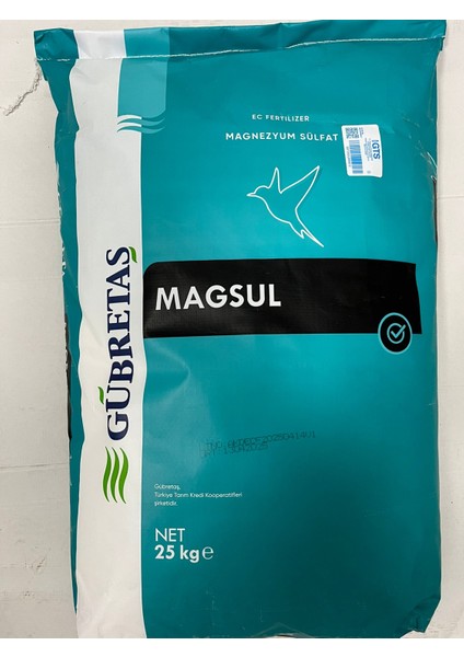 Magsul Bitki Besini Ağaç Meyve Sebze Suda Çözünür Toz Kükürtlü Magnezyum Sülfat Gübre 25 Kg