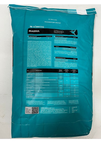 Magsul Bitki Besini Ağaç Meyve Sebze Suda Çözünür Toz Kükürtlü Magnezyum Sülfat Gübre 25 Kg modelleri