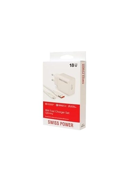 Swiss Power 18W 3.0 Lightning Hızlı Şarj Seti Sws-A1 - Beyaz