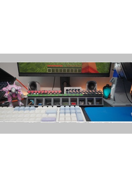 Minecraft Kalp ve Kazma Temalı Envanter Slotu 3D Baskı Masaüstü Süs / Dekorasyon fırsatları