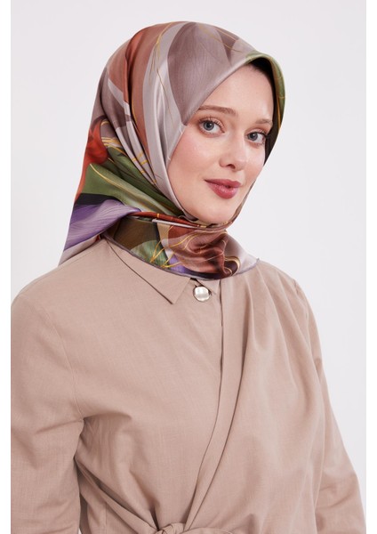 Vizon Ince Yaprak Desen Twill Ipek Eşarp fiyatları