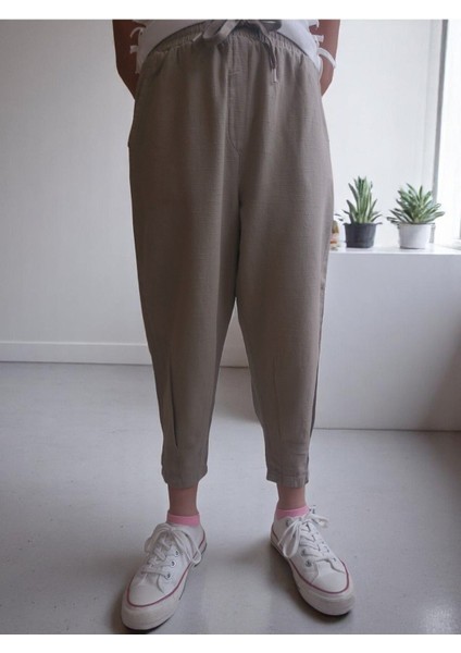 Nora Kız Çocuk Keten Görünümlü Pantolon (%100 Pamuk)