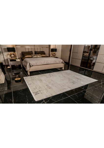 Kadifem KD012 Krem Yumuşak Dokulu Salon Mutfak Koridor Oturma Odası Yolluk Halı Makine Halısı