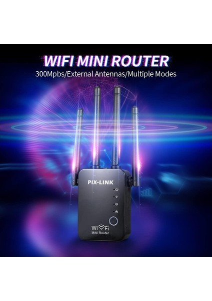 PL-8258 Pıx-Lınk LV-WR16/100 Access Poınt Repeater Router 300MBPS