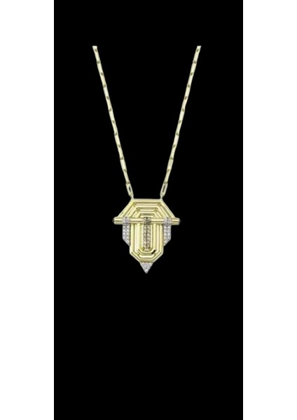 Kadın Çelik Zirkon Taşlı Gold Kolye fırsatları
