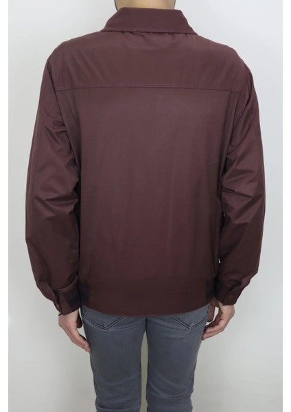 Fistan Store Erkek Bordo Ceket Yaka Klasik Kesim Rahat Kalıp Kolları Lastikli Yazlık Mont fırsatları