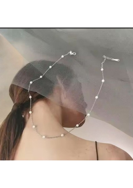 Kadınlar ve Gençler Için Gümüş Renkli Inci Sıralı Kalpli Kolye Seti 2'li fırsatları