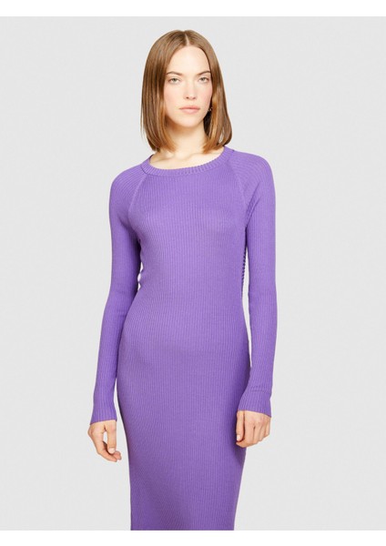 Sisley Viskoz Karışımlı Geniş Yaka Reglan Kol Uzun Elbise Kadın 3m1 Elbise - 324P1B7YMV00M