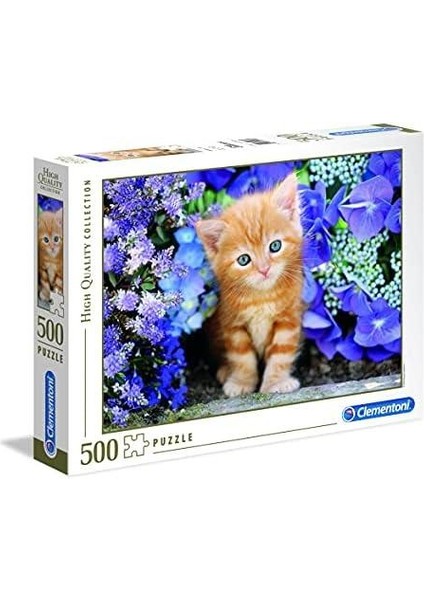 - 500 Parça Hq Collection Yetişkin Puzzle - Ginger Cat In Flowers
