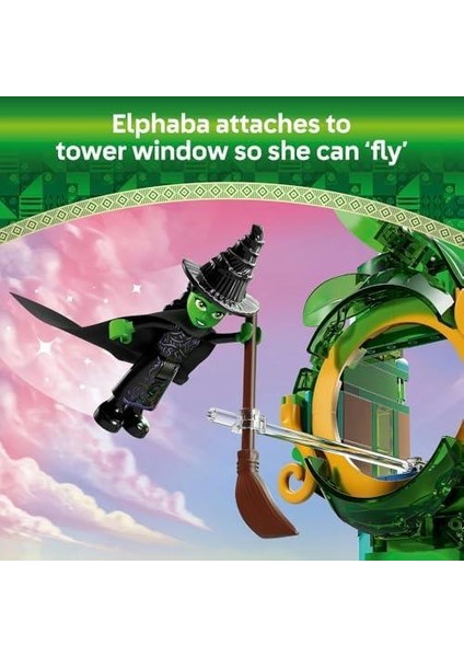 Wicked Emerald City’ye Hoş Geldiniz 75684-9 Yaş ve Üzeri Çocuklar Için Kule Modeli, Glinda ve Elphaba Mini Bebekleri Içeren Yaratıcı Oyuncak Yapım Seti (945 Parça)