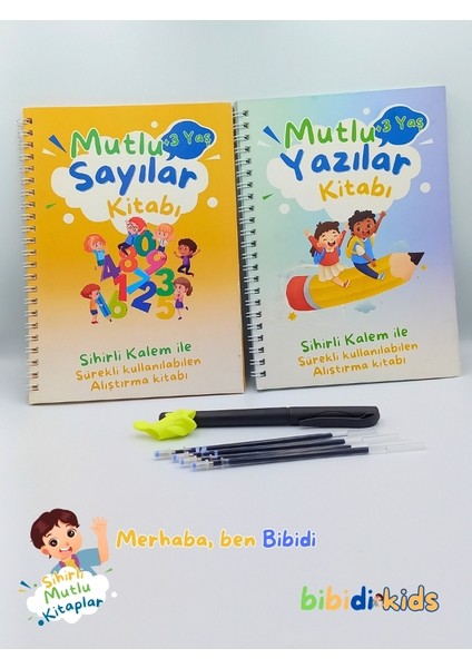Sihirli Mutlu Kitaplar Alıştırma Seti 3-7 Yaş Okul Öncesi Aktivite Kitapları
