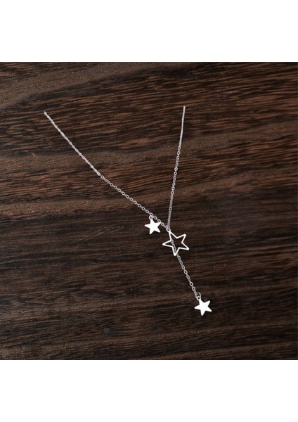 Kadın , Genç Yıldız Detaylı Gümüş Zincir Kolye fiyatları