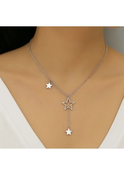 Kadın , Genç Yıldız Detaylı Gümüş Zincir Kolye fırsatları