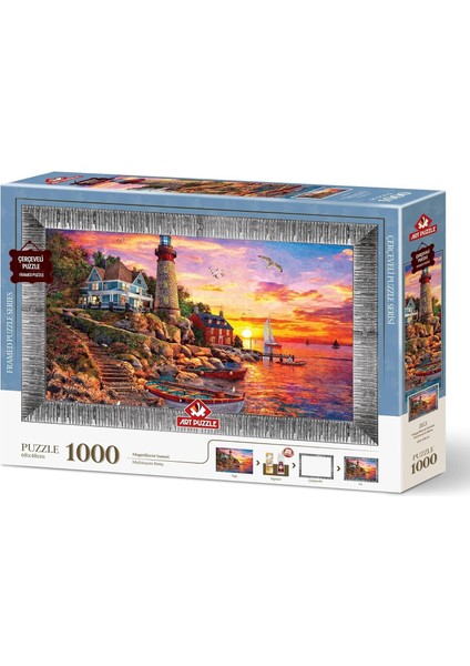 Puzzle Muhteşem Batış 1000 Parça Çerçeveli Puzzle