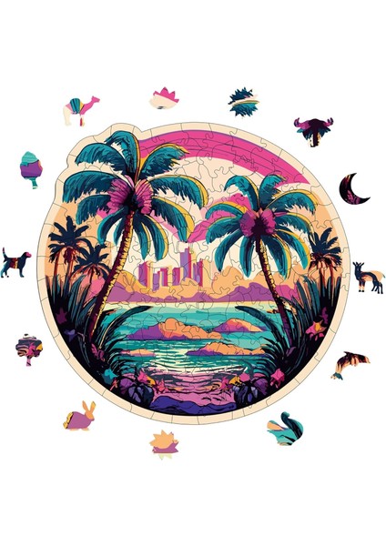 - Ahşap Puzzle Yetişkinler Için - Hawaii Benzersiz Parçalı Puzzle - 148 Parça Ahşap Yapboz - Yapıştırıcı Folyo Dahil - Dekoratif Ahşap Puzzle - 28X27 cm - Wz-15