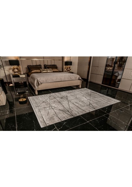 Kadifem KD002 Gri Yumuşak Dokulu Salon Mutfak Koridor Oturma Odası Yolluk Halı Makine Halısı