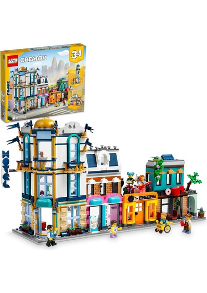 Creator 3’ü 1 Arada Ana Cadde 31141-9 Yaş ve Üzeri Çocuklar Için Oyuncak Bir Şehir, Art Deco Bina ve Alışveriş Caddesi Içeren Yaratıcı Oyuncak Yapım Seti (1459 Parça)