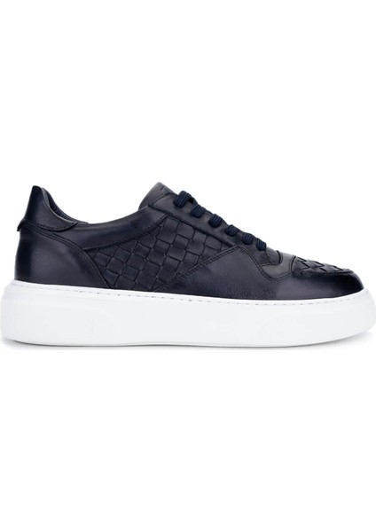 Erkek Hakiki Deri Lacivert Sneakers & Spor Ayakkabı 04 268 Erk Ayk Y25 Lacı Alk/orgu