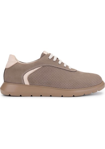 Erkek Hakiki Deri Bej Sneakers & Spor Ayakkabı 1093 1193 Erk Ayk Y25 Bej Nbk Zmb