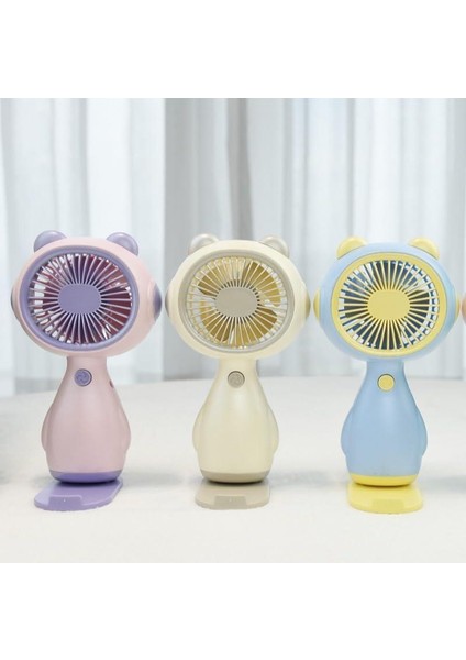 Mini USB Fan El Tipi ve Masaüstü Kullanım Tek Kademeli Kedi Tasarımı Şarj Edilebilir Mini Vantilatör Soğutucu 14CM Mini Fan YM88192 - Yeşil (YM88192 - Yeşil)