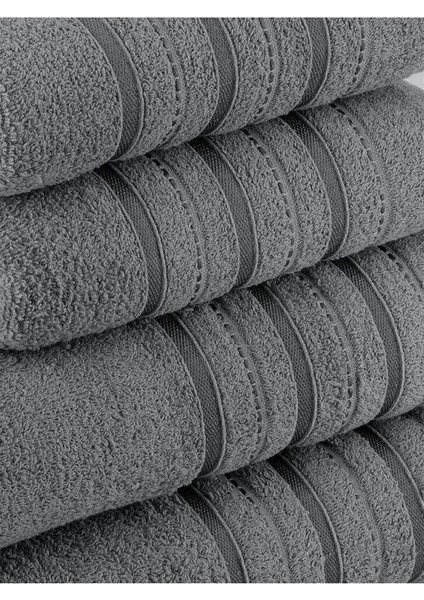 4 Lü Banyo Havlusu Seti Dora Gri - 70X140