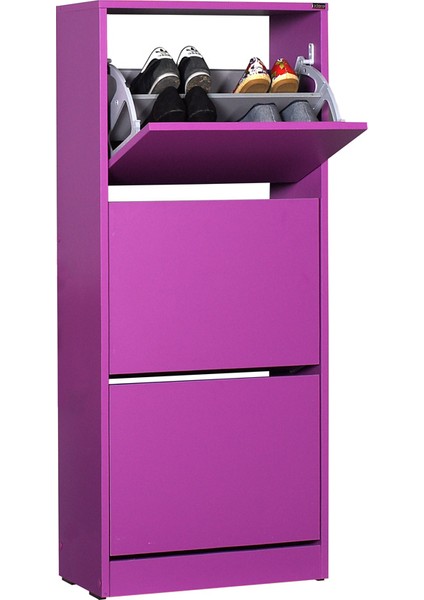 Adore Flat Duo 3 Katlı Ayakkabılık Dolabı - Mor fiyatları