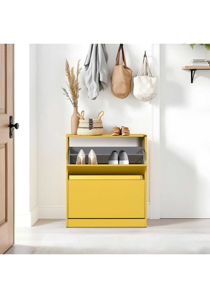Adore Flat Duo 2 Katlı Geniş Ayakkabılık Dolabı - Sarı