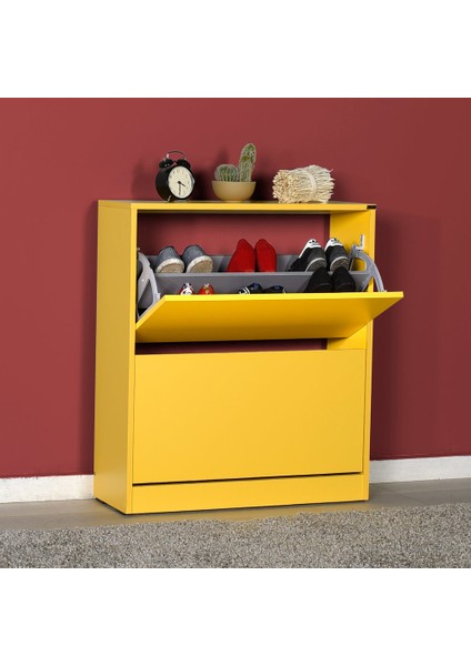 Adore Flat Duo 2 Katlı Geniş Ayakkabılık Dolabı - Sarı fiyatları