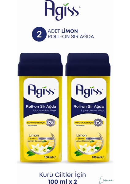 Kuru Ciltler için Roll-On Sir Ağda 100 ml x 2 Limon