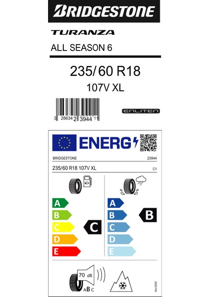 235/60 R18 107V Xl Turanza All Seasons 6 4x4 Oto 4 Mevsim Lastiği (Üretim Yılı:2025) fiyatları