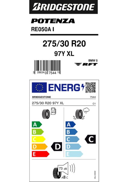 275/30 R20 97Y Xl Rft RE050A * Binek Oto Yaz Lastiği (Üretim Yılı:2024) fiyatları
