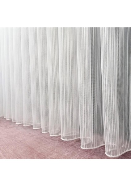 Lüks Zincir Desenli Çizgili Gramajlı Ütü Istemez Kırışmaz Sık Pile (En x Boy)