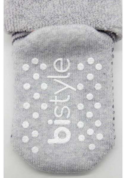 Bistyle Çemberli Kaymaz Havlu Soket Çorap 2'li BS10503 Gri-Antrasit indirimleri