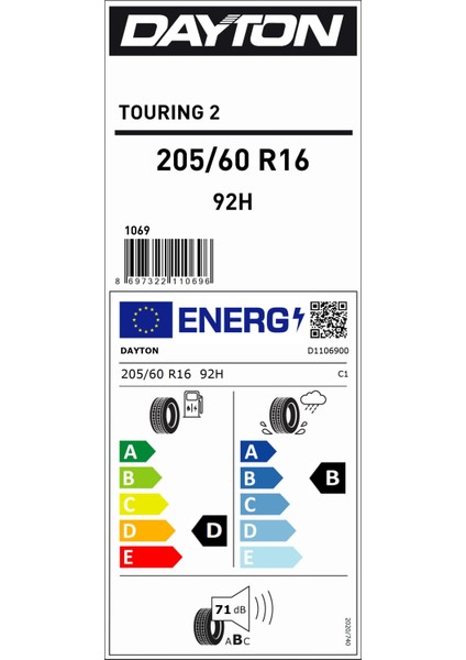 205/60 R16 92H Touring 2 Binek Oto Yaz Lastiği (Üretim Yılı:2025) fiyatları