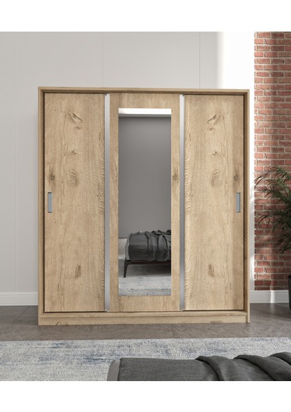 Luna Lefkas 3 Kapaklı 2 Çekmeceli Aynalı Sürgülü Dolap modelleri