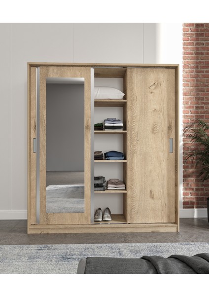 Luna Lefkas 3 Kapaklı 2 Çekmeceli Aynalı Sürgülü Dolap indirimleri