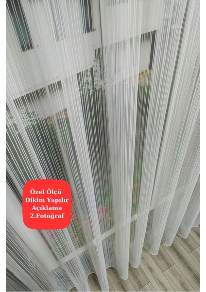 Lüks Zincir Desenli Çizgili Gramajlı Ütü Istemez Kırışmaz Sık Pile (En x Boy)