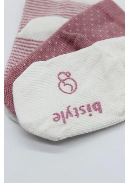 Bistyle Puanlı Kaymaz Penye Soket Çorap 3'lü BS10108 Pudra modelleri