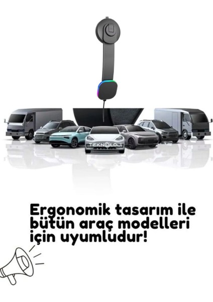 Magesafe Şarjlı Telefon Tutucu 15 Watt Rgb Araç Şarjı ve Tutucu 2in1 Mıknatıslı Kablosuz Universal