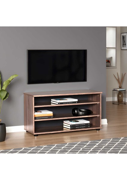 Adore Flat Line Üç Bölmeli Tv Sehpası - Latte