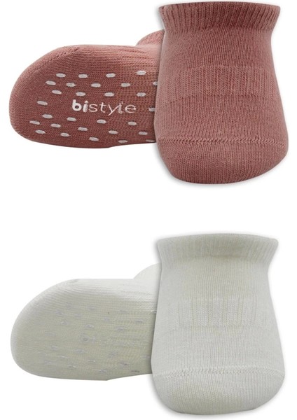 Bistyle 2'li Sneakers Kaymaz Colours Penye Çorap BS20104 Ekru Pudra fiyatları