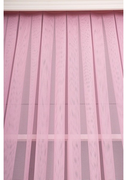 Tül Perde Pembe Pudra Kız Çoçuk Odası Bebek Mutfak Yatak Odası Düz Sade Tül Perde Sık Pileli