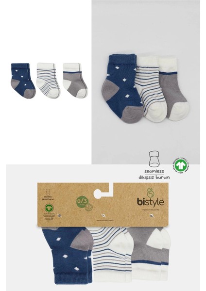 Bistyle 3'lü Penye Erkek Soket Çorap BS10111 Indigo indirimleri