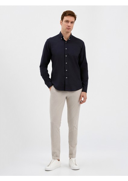 Erkek Modern Fıt Gömlek-Lacivert indirimleri