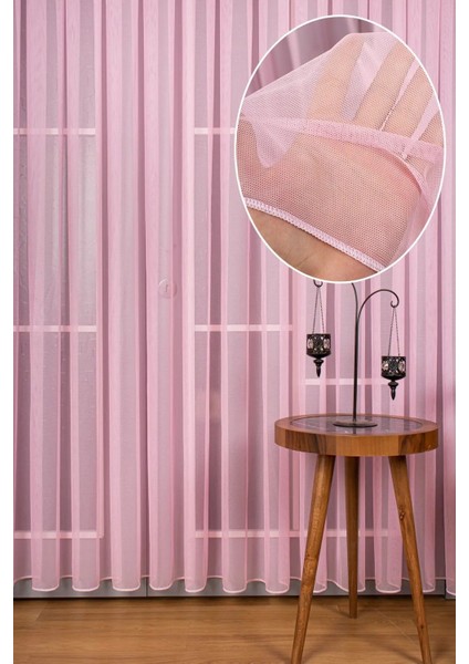 Tül Perde Pembe Pudra Kız Çoçuk Odası Bebek Mutfak Yatak Odası Düz Sade Tül Perde Sık Pileli indirimleri