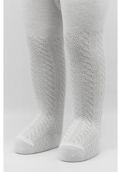 Bistyle Tekli Zikzak Kabartma Penye Külotlu Çorap BS50108 Beyaz fiyatları