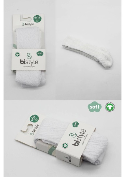 Bistyle Tekli Zikzak Kabartma Penye Külotlu Çorap BS50108 Beyaz indirimleri