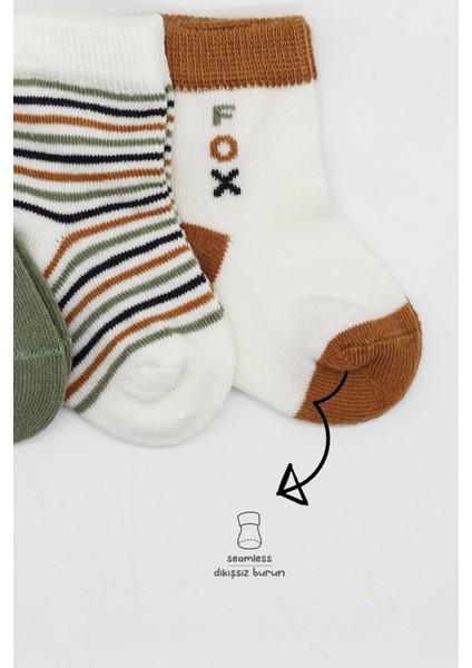 Bistyle 3'lü Penye Soket Çorap BS10109 Nil modelleri