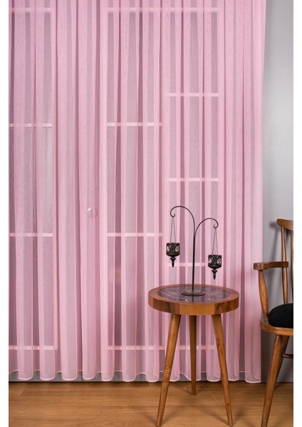 Tül Perde Pembe Pudra Kız Çoçuk Odası Bebek Mutfak Yatak Odası Düz Sade Tül Perde Sık Pileli fırsatları